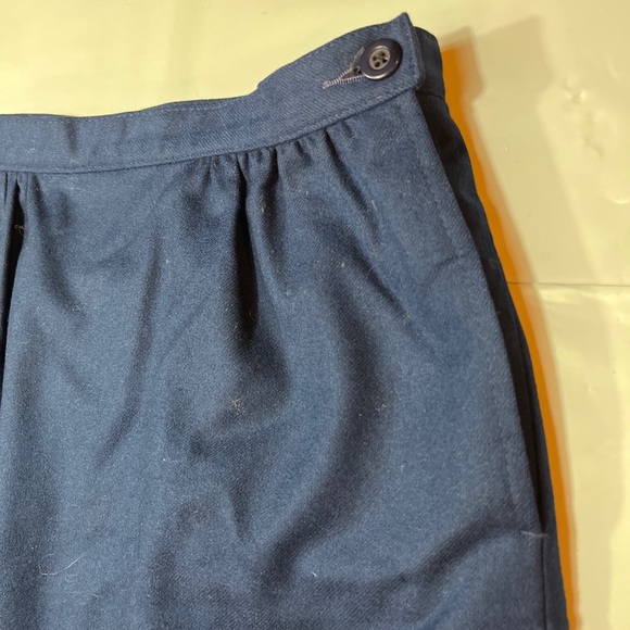 Pendleton plain BLUE WOOL midi SKIRT women’s SIZE 6 petite Back Slit office work - Picture 10 of 12